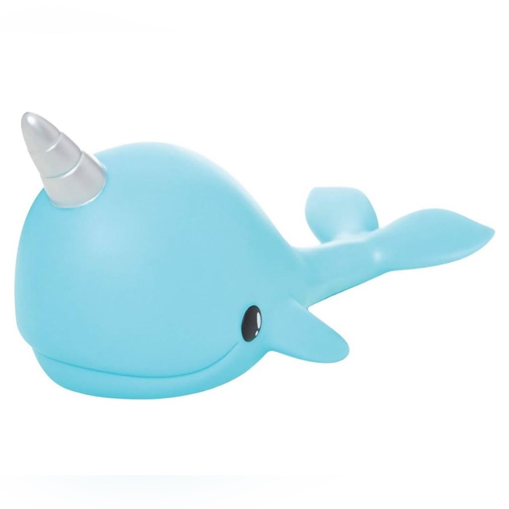 iscream Turquoise Silver Horn Narwhal 10.25" Muli-Colored LED Night Light